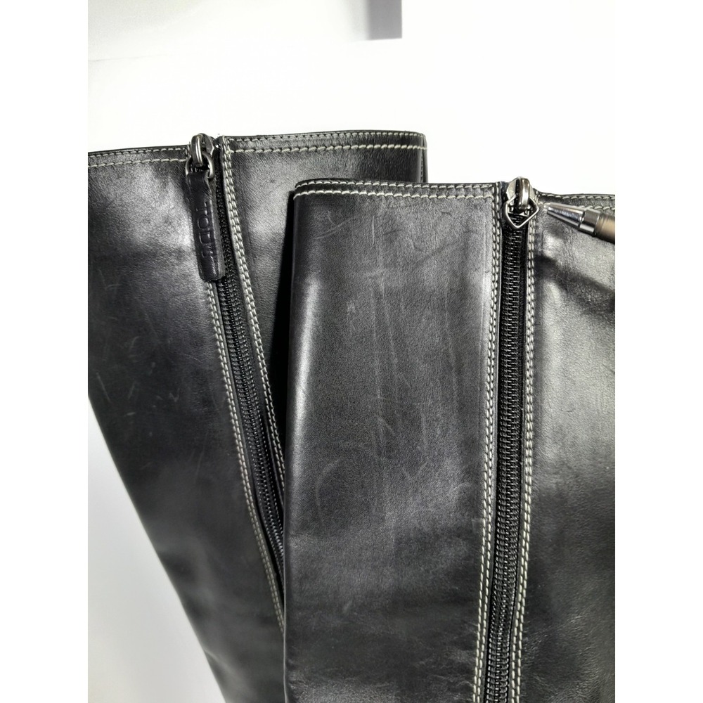 Tod's High Riding Boot Black EU 38.5 / US 8.5 Women Side Zip - Picture 3 of 13